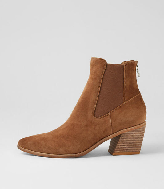 Image of Boots. Productname: Jennibee Light Choc Suede Chelsea Boots in LT CHOC colour by brand - MIDAS