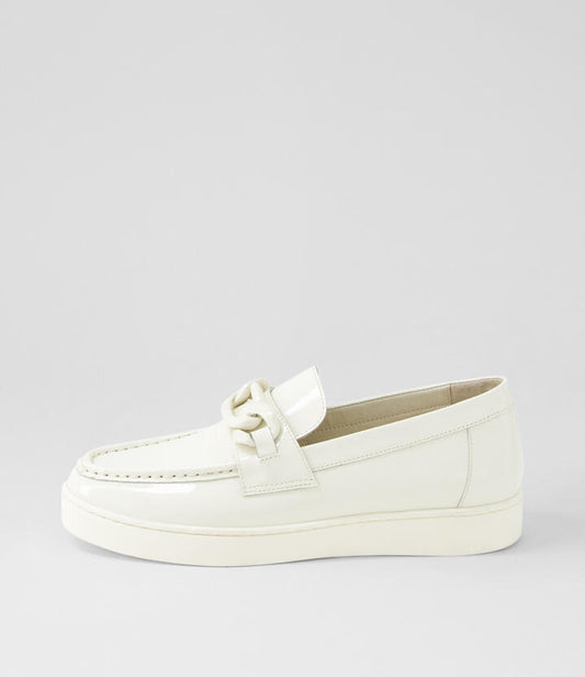 Image of Sneakers. Productname: Jumpin Ivory Patent Leather Sneakers in IVORY-IVORY SOLE colour by brand - MIDAS