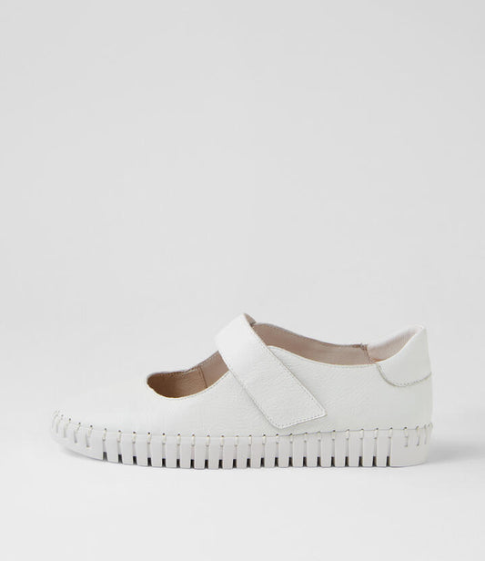 Image of Sneakers. Productname: Harmonees White Leather Sneakers in WHITE-WHITE SOLE colour by brand - MIDAS