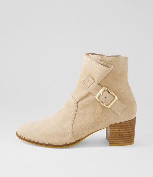 Image of Boots. Productname: Mickeen Latte Suede Ankle Boots in LATTE colour by brand - MIDAS