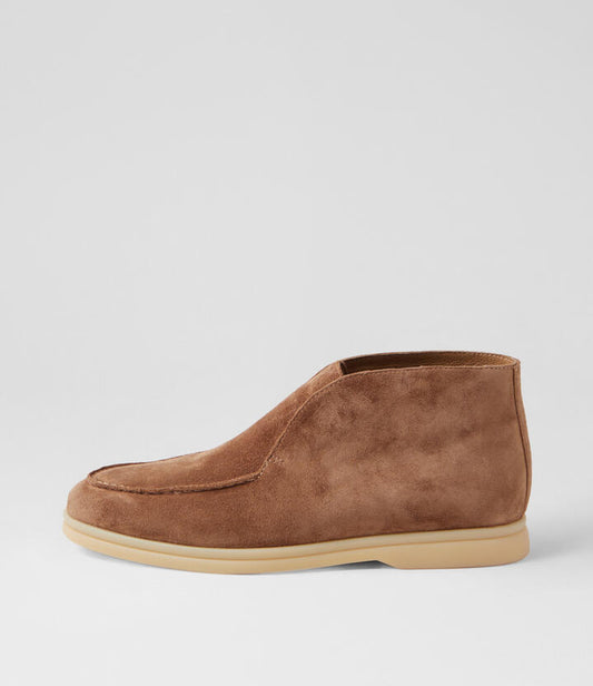 Image of Boots. Productname: Lunnys Light Choc Suede Ankle Boots in LT CHOC colour by brand - MIDAS