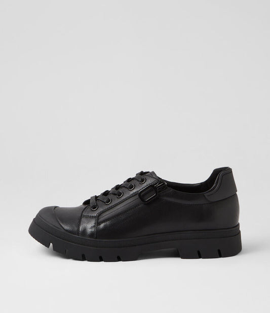 Image of Sneakers. Productname: Seeof Black Leather Multi Sneakers in BLACK-BLACK colour by brand - MIDAS