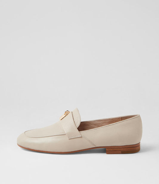 Image of Flats. Productname: Ibitz Almond Leather Loafers in ALMOND colour by brand - MIDAS