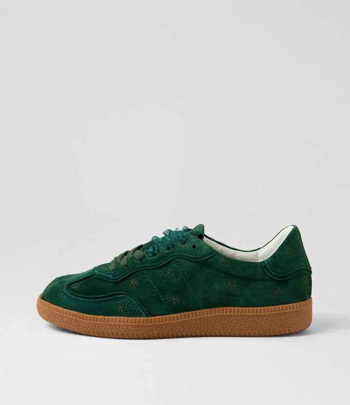 Image of Sneakers. Productname: Deelara Green Suede Sneakers in GREEN colour by brand - MOLLINI