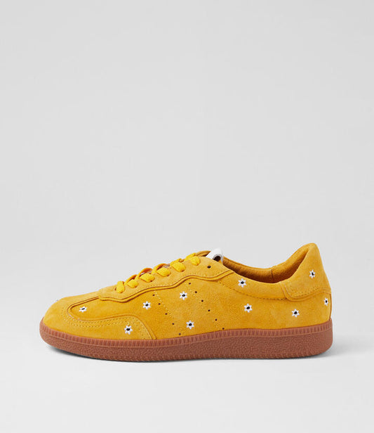 Image of Sneakers. Productname: Deelara Sunflower Suede Sneakers in SUNFLOWER colour by brand - MOLLINI