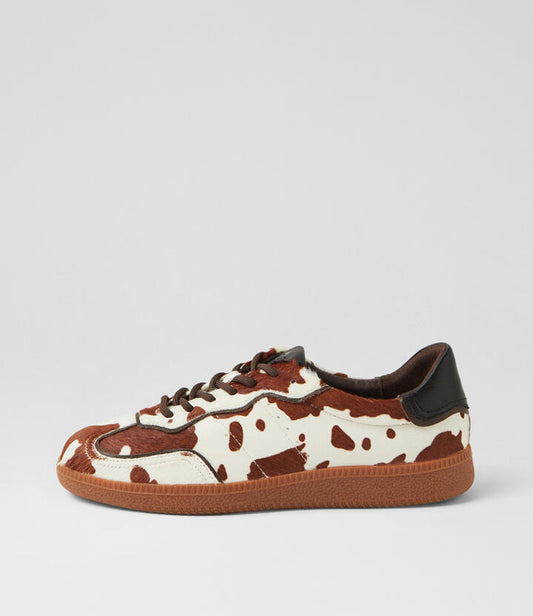 Image of Sneakers. Productname: Danssing Cow Print Black Pony Leather Sneakers in COW PRINT-BLACK colour by brand - MOLLINI