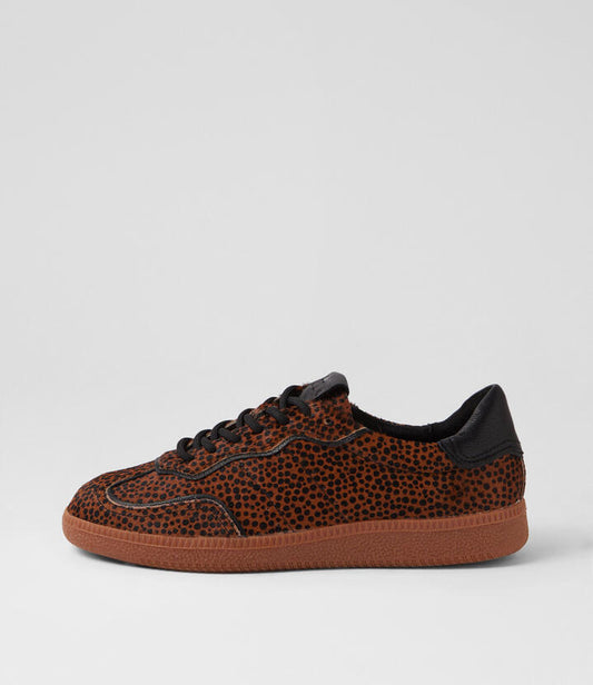 Image of Sneakers. Productname: Danssing Leopard Spot Black Pony Leather Sneakers in LEOPARD SPOT-BLACK colour by brand - MOLLINI