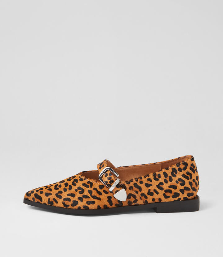 Image of Footwear. Productname: Lussie Leopard Pony Flat Shoes in LEOPARD colour by brand - MOLLINI