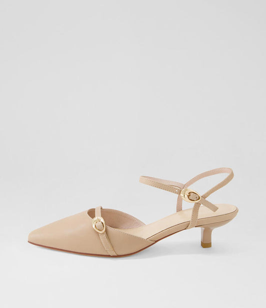 Image of Heels. Productname: Cinzia Nude Leather Heels in NUDE colour by brand - MOLLINI