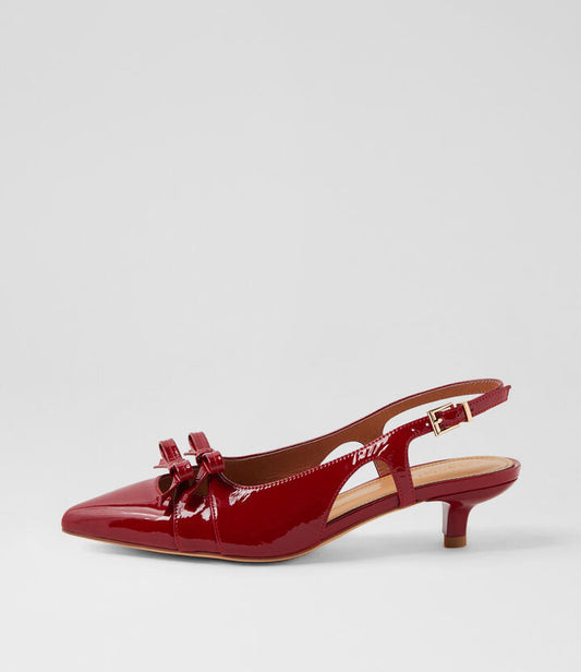 Image of Heels. Productname: Cosima Deep Red Patent Leather Heels in DEEP RED colour by brand - MOLLINI