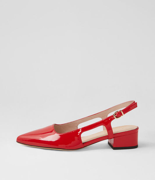 Image of Heels. Productname: Thecore Red Patent Leather Heels in RED colour by brand - MOLLINI