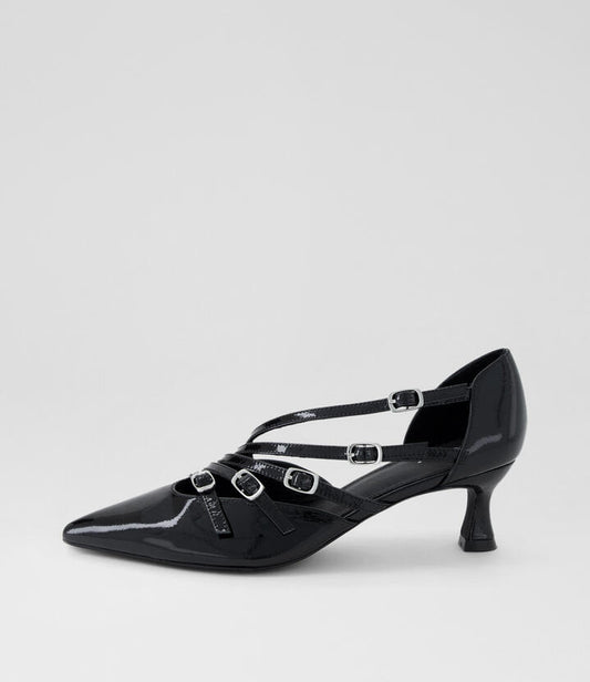 Image of Heels. Productname: Gordia Black Patent Leather Heels in BLACK colour by brand - MOLLINI
