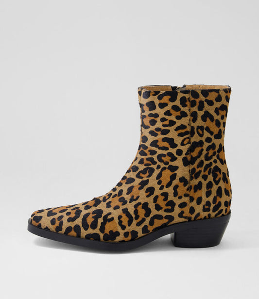 Image of Boots. Productname: Fyona Leopard Pony Ankle Boots in LEOPARD colour by brand - MOLLINI
