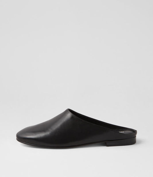 Image of Sandals. Productname: Ulysen Black Leather Mules in BLACK colour by brand - MOLLINI