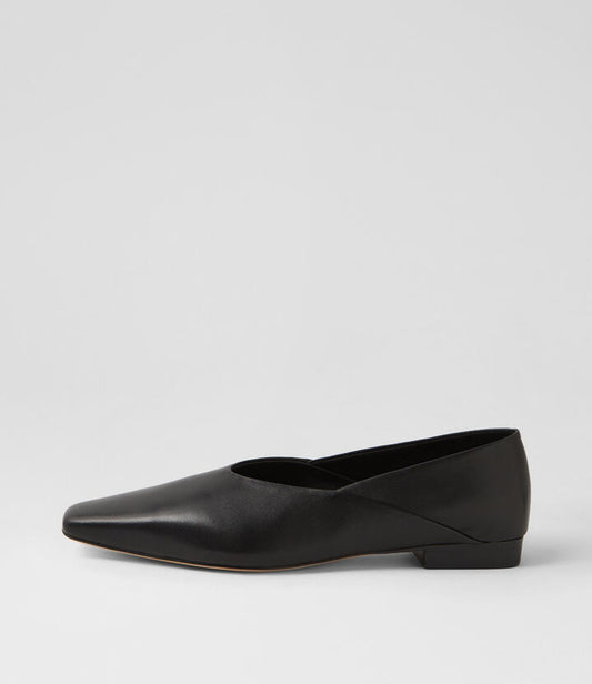 Image of Footwear. Productname: Oreana Black Leather Ballet Flats in BLACK colour by brand - MOLLINI