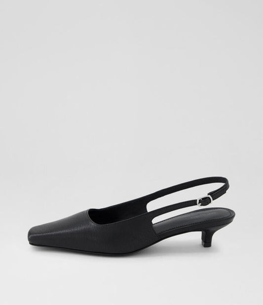 Image of Heels. Productname: Yaels Black Leather Heels in BLACK colour by brand - MOLLINI