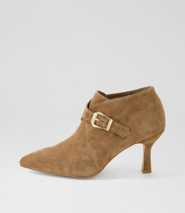 Image of Boots. Productname: Liberate Light Choc Suede Ankle Boots in LT CHOC colour by brand - MIDAS