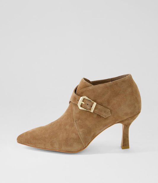 Image of Boots. Productname: Liberate Light Choc Suede Ankle Boots in LT CHOC colour by brand - MIDAS