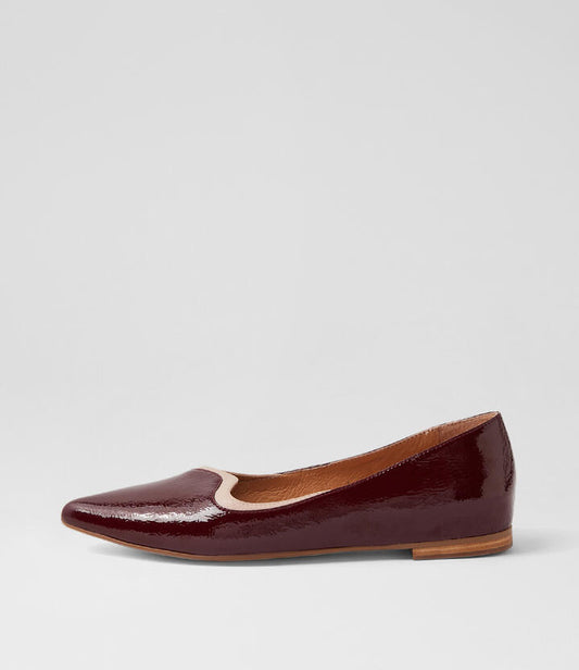 Image of Footwear. Productname: Yumis Wine Nude Patent Leather Flat Shoes in WINE-NUDE colour by brand - MIDAS