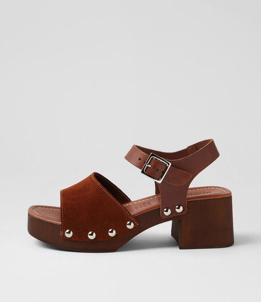 Image of Sandals. Productname: Guavey Brown Suede Leather Sandals in BROWN colour by brand - MOLLINI
