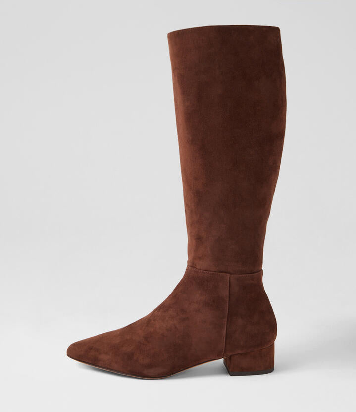 Image of Boots. Productname: Theboot Rich Brown Suede Knee High Boots in RICH BROWN colour by brand - MOLLINI
