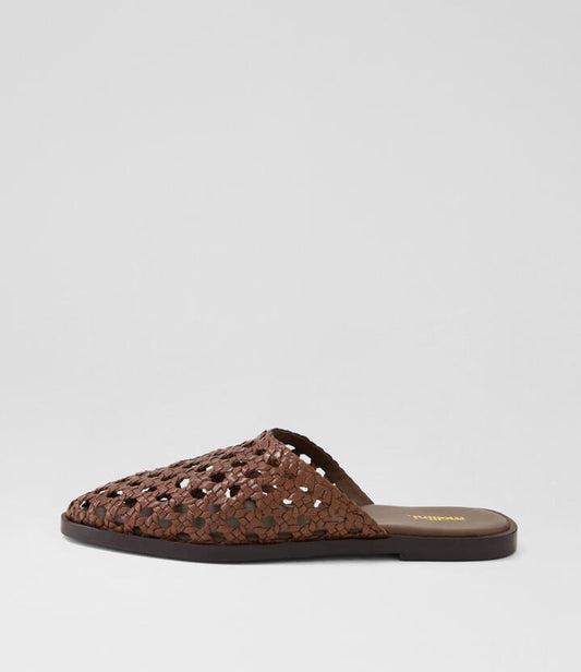 Image of Footwear. Productname: Galea Brown Leather Flat Shoes in BROWN colour by brand - MOLLINI