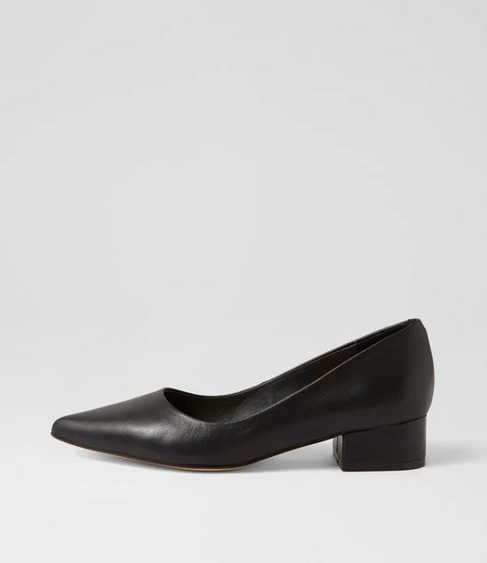 Image of Heels. Productname: Thego Black Leather Heels in BLACK colour by brand - MOLLINI