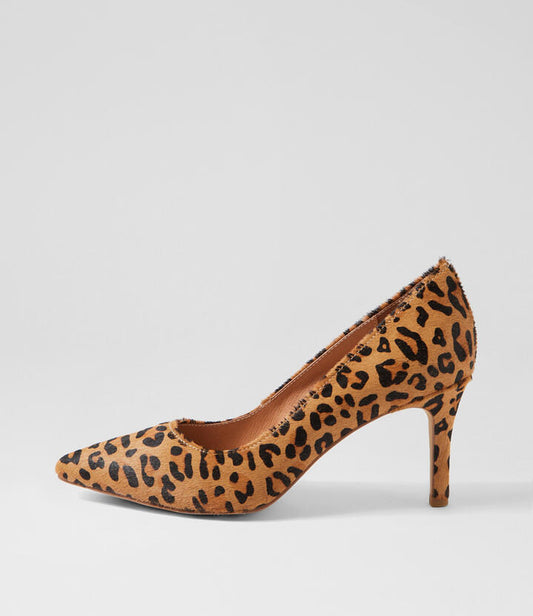 Image of Heels. Productname: Berri Camel Leopard Pony Pump Heels in Camel Leopard colour by brand - MIDAS