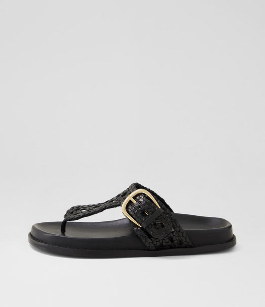 Image of Sandals. Productname: Biona Black Leather Sandals in BLACK colour by brand - MOLLINI