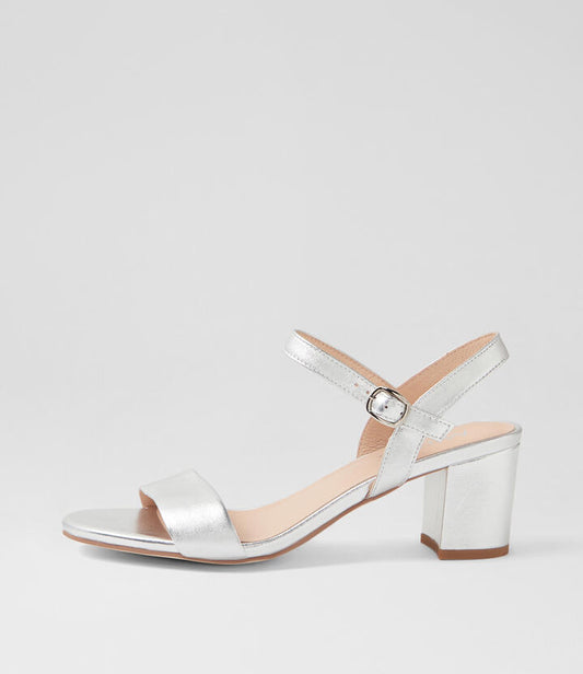 Image of Sandals. Productname: Galeo Silver Leather Sandals in SILVER colour by brand - MIDAS