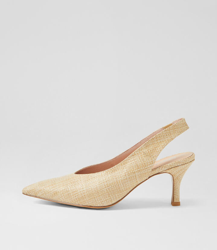 Image of Heels. Productname: Truu Natural Woven Heels in NATURAL colour by brand - MIDAS