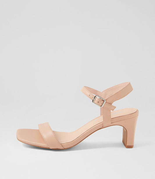 Image of Sandals. Productname: Haspel Nude Leather Sandals in NUDE colour by brand - MIDAS