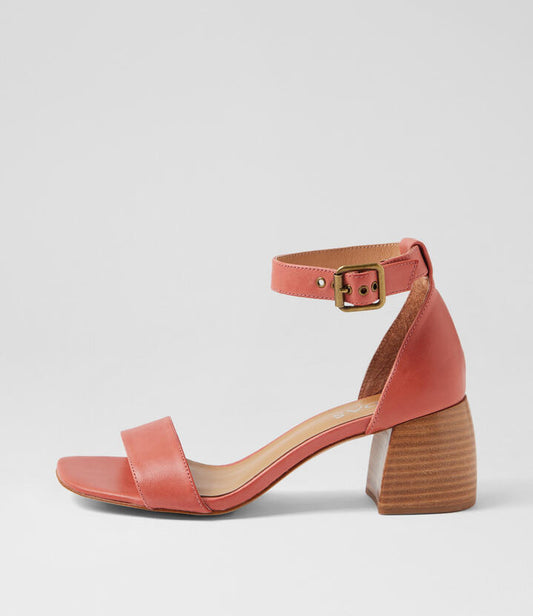 Image of Sandals. Productname: Breem Orange Natural Leather Sandals in ORANGE-NATURAL HEEL colour by brand - MIDAS