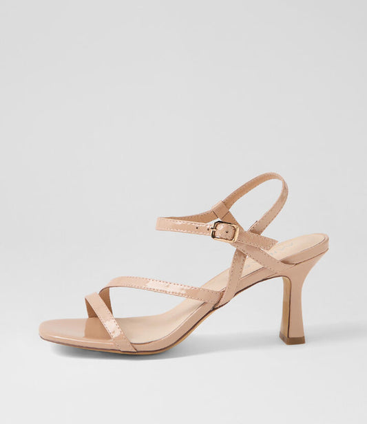 Image of Sandals. Productname: Tanty Dark Nude Patent Leather Sandals in DK NUDE colour by brand - MIDAS