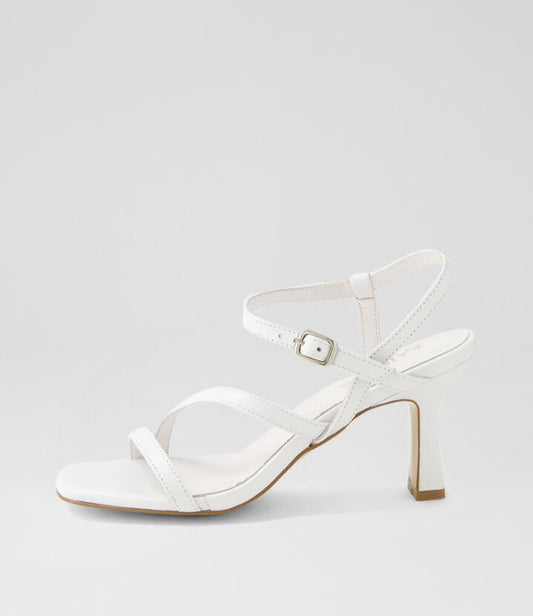 Image of Sandals. Productname: Tanty White Leather Sandals in WHITE colour by brand - MIDAS