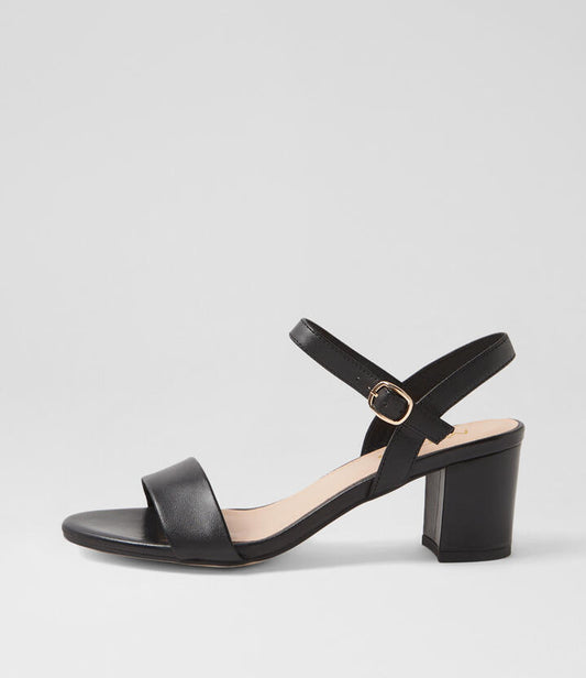 Image of Sandals. Productname: Galeo Black Leather Sandals in BLACK colour by brand - MIDAS