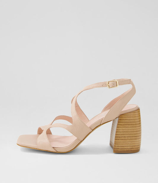 Image of Sandals. Productname: Tassy Light Latte Natural Leather Sandals in LT LATTE-NATURAL HEEL colour by brand - MIDAS