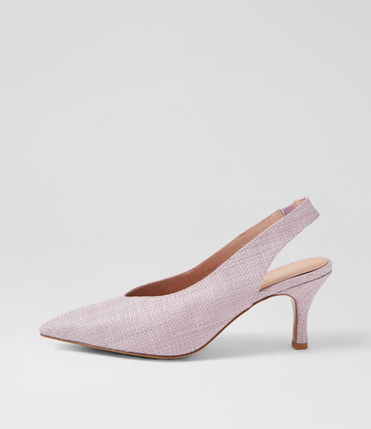 Image of Heels. Productname: Truu Lilac Woven Heels in LILAC colour by brand - MIDAS