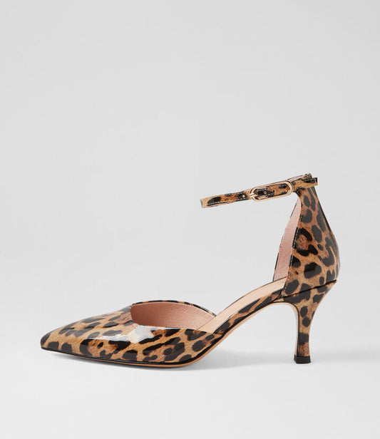 Image of Heels. Productname: Tatu Leopard Patent Leather Heels in LEOPARD colour by brand - MIDAS