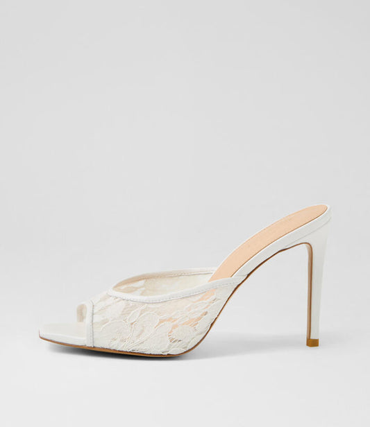 Image of Heels. Productname: Jeney White Lace Heels in WHITE colour by brand - MOLLINI