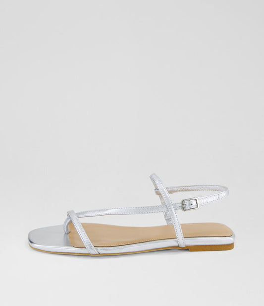 Image of Sandals. Productname: Rollina Silver Leather Sandals in SILVER colour by brand - MOLLINI