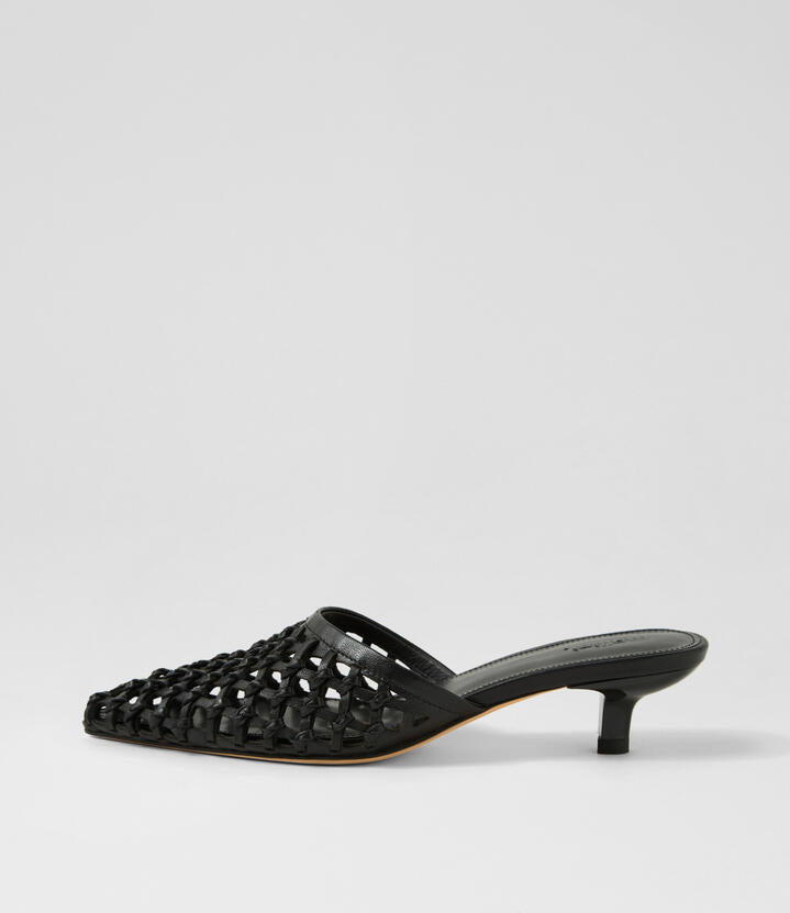Image of Sandals. Productname: Chirles Black Leather Mules in BLACK colour by brand - MOLLINI