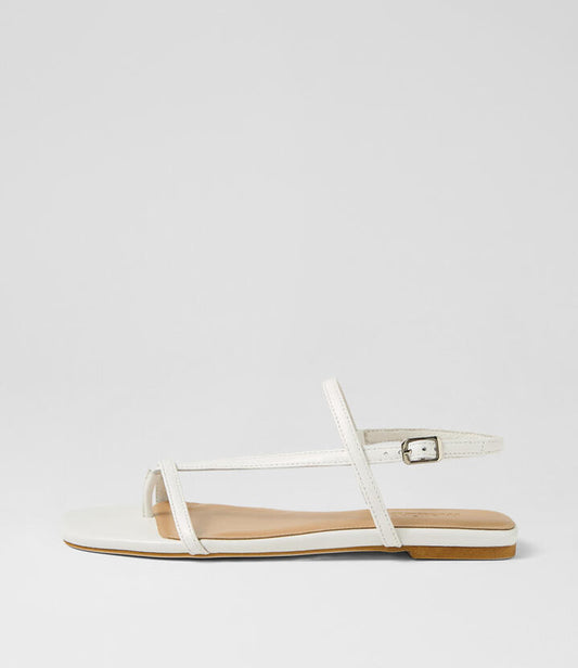 Image of Sandals. Productname: Rollina White Leather Sandals in WHITE colour by brand - MOLLINI
