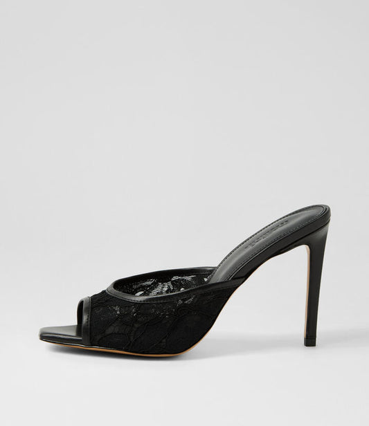 Image of Heels. Productname: Jeney Black Lace Heels in BLACK colour by brand - MOLLINI