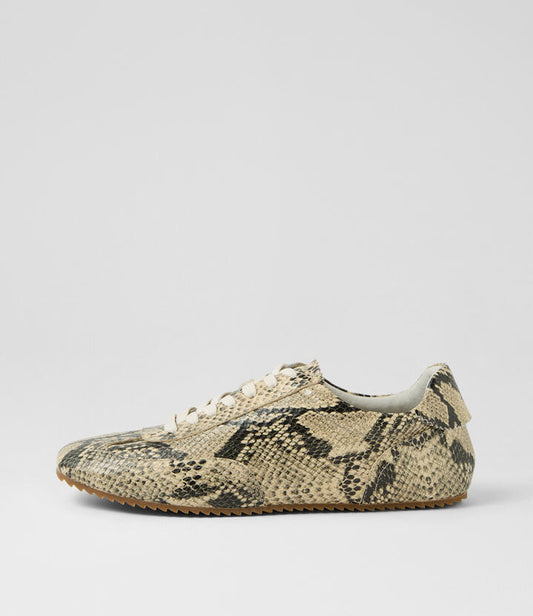 Image of Sneakers. Productname: Liloa Neutral Snake Leather Sneakers in NEUTRAL colour by brand - MOLLINI