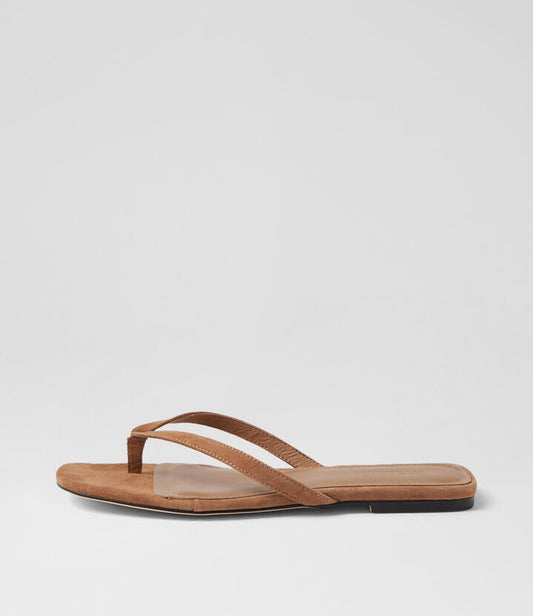 Image of Sandals. Productname: Reille Coffee Suede Thongs in COFFEE colour by brand - MOLLINI