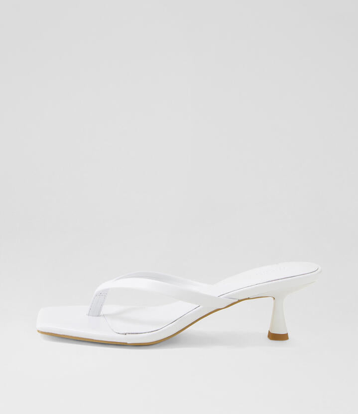 Image of Sandals. Productname: Tidbit White Leather Sandals in WHITE colour by brand - MOLLINI