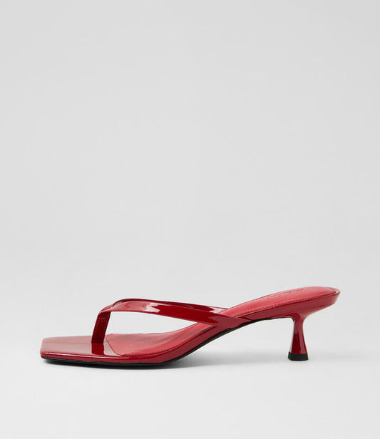 Image of Sandals. Productname: Tidbit Dark Red Patent Leather Sandals in DK RED colour by brand - MOLLINI