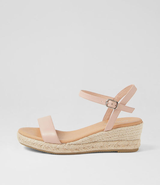 Image of Sandals. Productname: Sofi Peach Leather Sandals in PEACH colour by brand - MIDAS