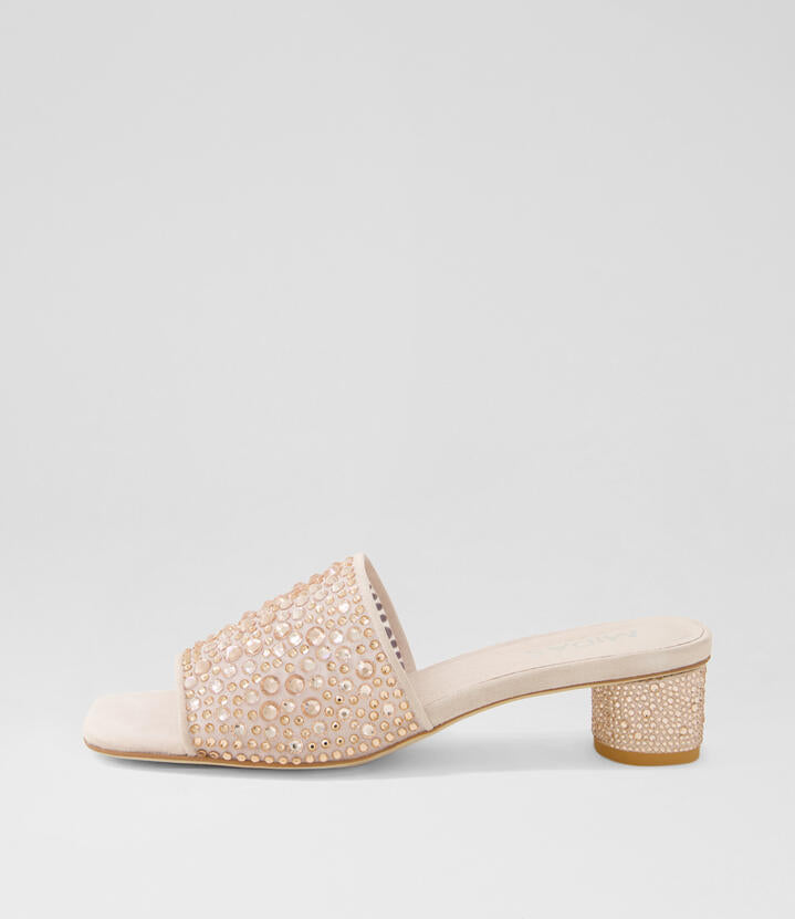 Image of Sandals. Productname: Hebe Nude Multi Suede Sandals in NUDE MULTI colour by brand - MIDAS